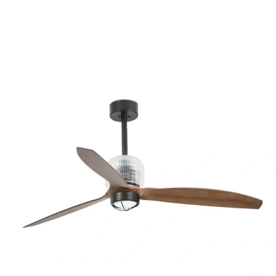 Image of Deco Fan 128cm Black, Wood Ceiling with DC Motor, 3000K Light
