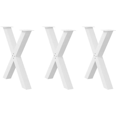 Image of vidaXL Dining Table Legs X Shaped 3 pcs White 70x(72 73) cm Steel