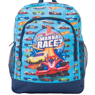 Image of Hot Wheels Licenced Backpack School Bag Official Kids Car Back pack Large Blue Rucksack for Sports Travel to Childrens backpacks
