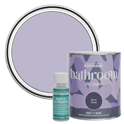 Image of Rust Oleum Purple Water Resistant Bathroom Tile Paint In Gloss Wisteria 750ml