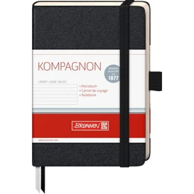 Image of Brunnen Kompagnon School Notebook 9.5 x 12.8 cm, Lined, 21, 96 Pages, Black