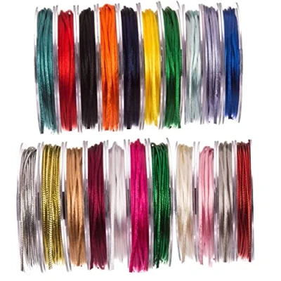 Image of SR SUPER RIBBONS®™ Full Reel 3mm Satin Rattail Silk Cord, 20 Metres on Grey