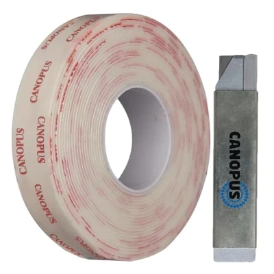 Image of CANOPUS Double Sided Tape Heavy Duty, White 1,1mm Thickness (10mm x 3m) Waterproof Acrylic Foam Mounting Tape, Ideal For LED Strip Lights, Automotive Car, Home Decor, Outdoor