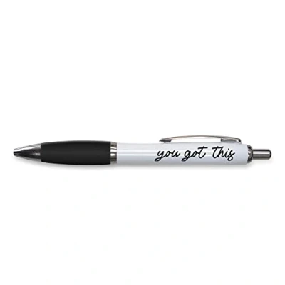 Image of Tongue in Peach Funny Novelty Push Pen Gift Ballpoint Pens Work Colleague Leaving Present You Got This Joke Stationary BLACK PP56