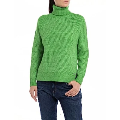 Image of Replay Women&#039;s Dk3553 Sweater, 674 Bright Green, XL