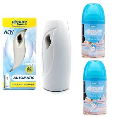 Image of Airpure Automatic Air Freshener Machine with 2 Refills (Fresh Linen) Airwick Compatible