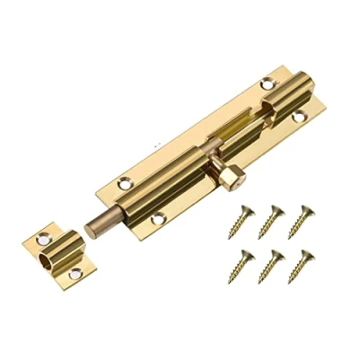 Image of TERF Door Bolt Polished Brass Barrel Slide Lock 75mm [3&#039;&#039;] Latch with Screws Ideal Locks for Internal and External Doors Bedroom Bathroom Toilet Shed Gate Cupboards Cabinets 75mm, Gold