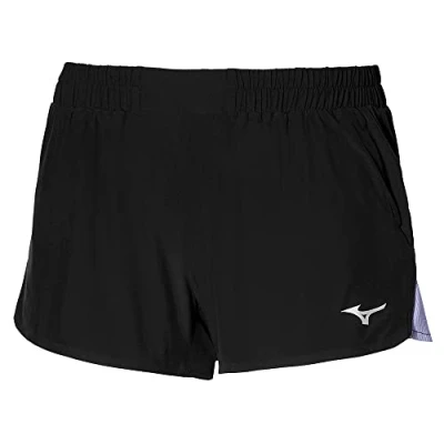 Image of Mizuno Women&#039;s Aero 2.5 Short, Black/Violet Glow, XS