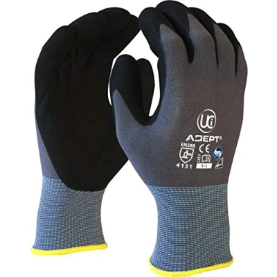 Image of UCi Adept PC Nylon &amp; Lycra Blend Soft Stretchy Nitrile Foam Coated Work Gloves (10 / XL)