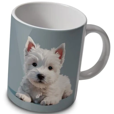 Image of Westie West Highland Terrier Puppy Dog Art Mug