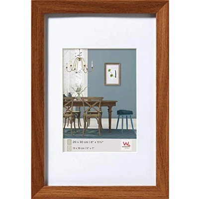 Image of walther Design Picture Frame Dark Oak 13 x 18 cm with PassepArtout, Fiorito Wooden EF318P