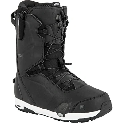 Image of Nitro Men&#039;s Snowboards Profile TLS 23 All Mountain Freeride Freestyle High End Premium Quick Lacing System Step On Boot Snowboard Boot, Black, MP 25.5 // EU 39 1/3 US 7.5