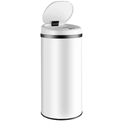 Image of Monzana® Smart Sensor Kitchen Waste Bin 50 Litre Automatic Motion Soft Close Lid With Waterproof LED Display &amp; Hygienic Contactless Movement Detector White