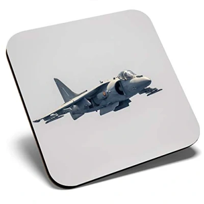 Image of Great Single Coaster Square Aircraft AV 8B Harrier Plus Glossy Quality Coasters Tabletop Protection for Any Table Type #44041