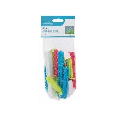 Image of 18pc Multicolour Plastic Food Bag Clips Set 4 Sizes By Ashley