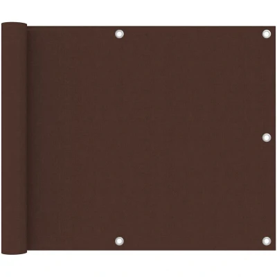 Image of vidaXL Balcony Screen Brown 75x600 cm Oxford Fabric