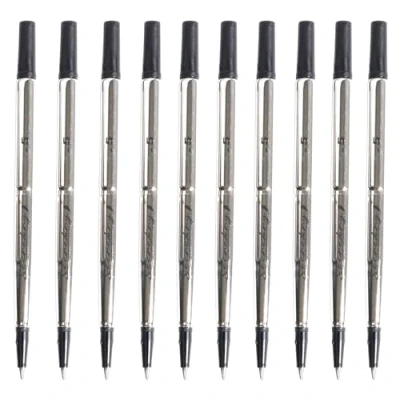 Image of Black Parker Quink Compatible Rollerball Pen Refills, Fine Tip (0.5mm) (Pack of 10)