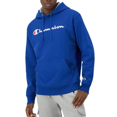 Image of Champion Men&#039;s Graphic Powerblend Fleece Pullover Hood Sweatshirt, Surf The Web Script, XL