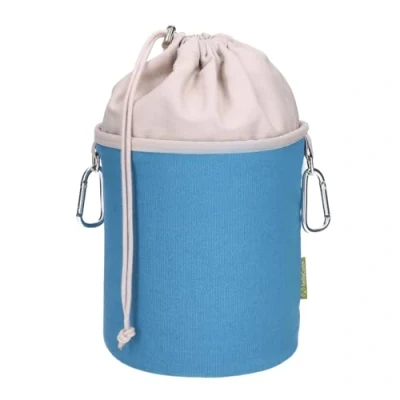 Image of Clothes Peg Bag Made of Canvas Fabric with 2 Carabiner Hooks for 200 Pegs, Extra Large and Sturdy, Petrol Light Grey