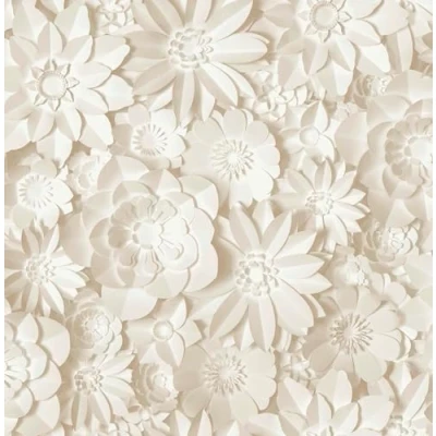 Image of Fine Decor Dimensions Floral 3D Effect Design Decorative Wallcovering for Feature Walls, Living Rooms, Nursery, Kids Bedrooms Wallpaper Natural Tones (FD43604)