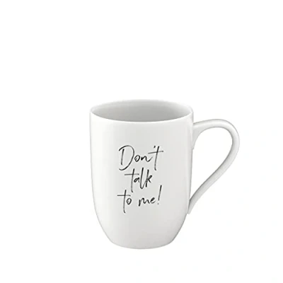 Image of Villeroy &amp; Boch Statement, Mug, “Don&#039;t Talk to me!, 280 ml, Premium Porcelain, White