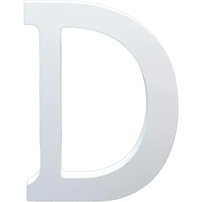 Image of White Wooden MDF Letter D Size 13cm Tall Free Standing Letters for Arts &amp; Crafts Personalized Name Decor