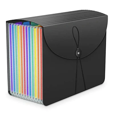 Image of File Organiser with 13 Pockets,Expanding Folders for Paperwork A4 Box Files,Document Organiser,Expandable Filing Boxes Document Folder,Concertina Orgnisers Paper and Storage