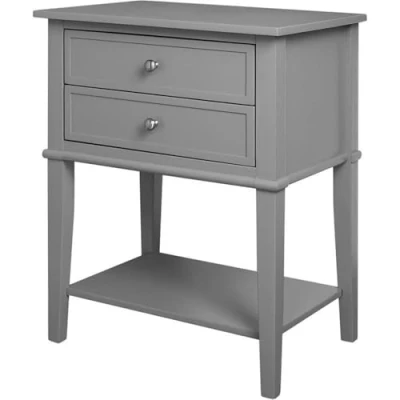 Image of Ameriwood Home FRANKLIN ACCENT TABLE WITH 2 DRAWERS GREY