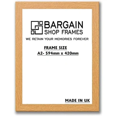 Image of Bargain Shop Az OAK WOODEN EFFECT PICTURE PHOTO POSTER FRAMES (A2 (16.5&quot;x23.4&quot;) (594mm x 420mm))