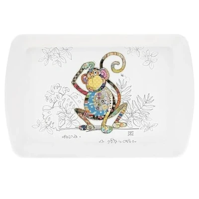 Image of Lesser &amp; Pavey British Designed Small Serving Tray Dinner For Multiple Uses Around The Home Monty Monkey Trays Food Or Drinks Bug Art