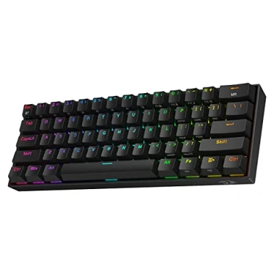 Image of Redragon K530 Pro Draconic 60% Wireless RGB Mechanical Keyboard, Bluetooth/2.4Ghz/Wired 3 Mode 61 Keys Compact Gaming Keyboard w/100% Hot Swap Socket, Free Mod Plate Mounted PCB &amp; Tactile Brown Switch