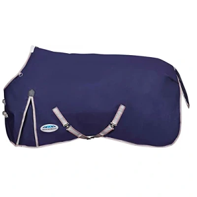 Image of WeatherBeeta ComFiTec Essential Standard Neck Medium Horse Rug, Navy/Silver/Red, 5&#039;6