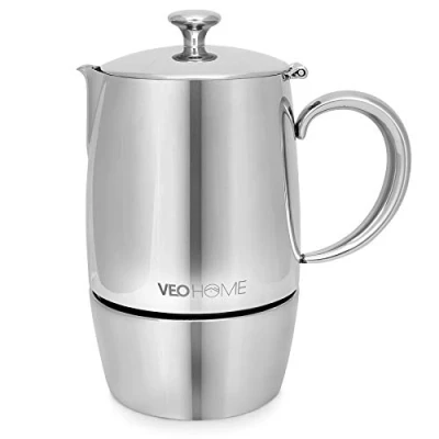 Image of VeoHome Stovetop Espresso Coffee Maker l Multi Stove Stainless Steel Induction Moka Pot (300 mL)