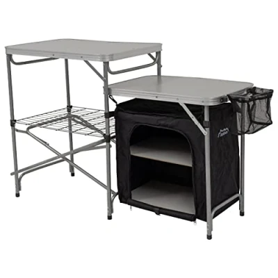 Image of Andes Camping Field Kitchen Worktop Table Stand With Cupboard