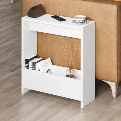 Image of HOCUS PICUS Hocuspicus Side Table with Magazine Rack for Living Room and Office Many Colour Options Side/End 55 x 20 60cm (Black Marble Effect)