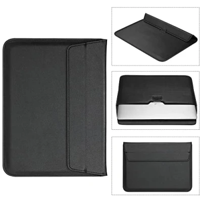 Image of 13 Inch Laptop Sleeve Bag with Adjustable Stand, Ultra slim Lightweight Case/Water Resistant PU Leather Computer Tablet Carrying Bag/Pouch Skin Cover Acer/Asus/Dell/Lenovo (13 inch, Black)