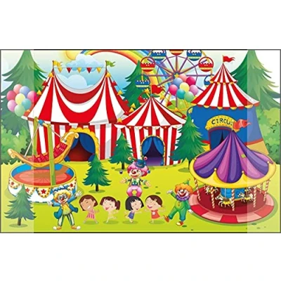 Image of Kangaro Circus K 0014D109 Desk Mat Non Slip 38 x 58 cm with Two Pockets for Children&#039;s Room