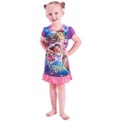 Image of Disney Girls Encanto Nightie Nightdress Night Shirt (Encanto Family, 9 10 Years)