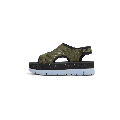 Image of Camper Oruga UP Platform sandals, Women&#039;s, Size: 4, Dunkelgrün Textile