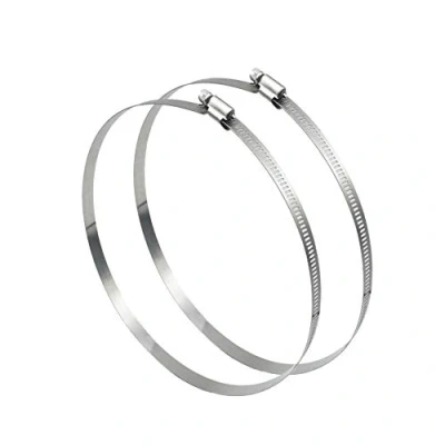 Image of 2Pcs 289 311mm Hose Clips Adjustable 304 Stainless Steel Duct Clamps Clamp Pipe Air Ducting Worm Drive