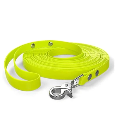 Image of 10m drag leash, dog hand loop, neon yellow, very sturdy, dirt and water repellent