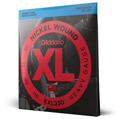 Image of D&#039;Addario EXL230 Electric Bass Guitar Strings, Nickel Wound Heavy, XL, 55 110