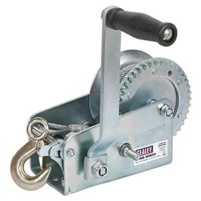 Image of Sealey Geared Hand Winch 900kg Capacity with Cable
