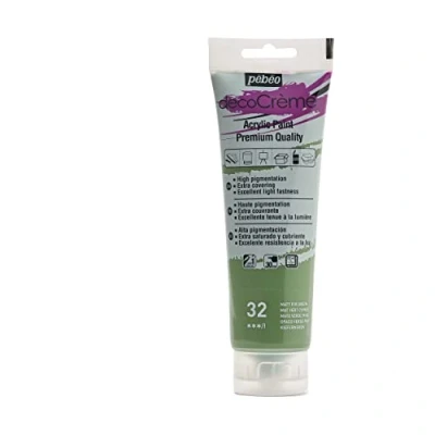 Image of Pebeo 120ml DecoCreme, Acrylic, Fir Green, 14 x 4.5 6.5 cm