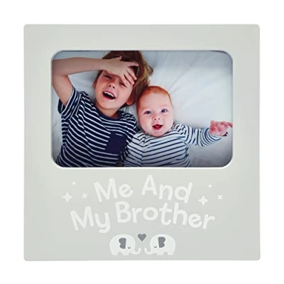 Image of Kate &amp; Milo Me and My Brother Frame, Baby Keepsake Sibling Picture Big or Sister Gift, Elephants