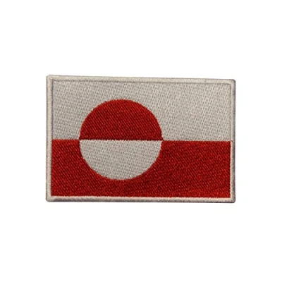 Image of Greenland National Flag Embroidered Iron on Patch Sew Badge for Clothes etc