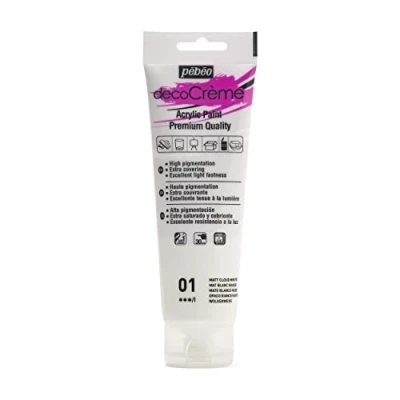 Image of Pebeo 120ml DecoCreme, Acrylic, Cloud White, 120 ml (Pack of 1)