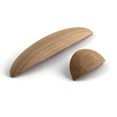 Image of Solmer LTD Hafele Wilton Wooden Cup Pull Door Handle Knob Unfinished Oak Wood (160 mm Hole centres)