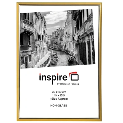Image of Hampton Frames EASYLOADER 30x40cm Gold Picture Poster Frame Plexi (Non Glass) EAS3040GDPX 1PK