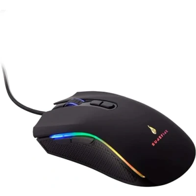 Image of Surefire Hawk Claw Gaming 7 Button mouse I RGB lighting PC 6400 DPI programmable buttons USB 3.2 GEN 1 and 2.0 Windows, Mac consoles powered by Verbatim